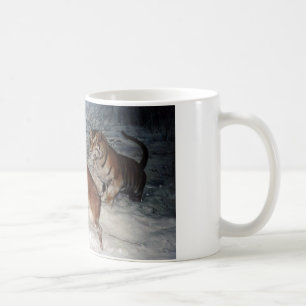 Le tigre pourchasse la tasse de café de cerf