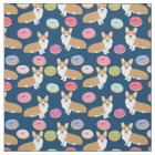 Le tissu de donuts de corgis - le dessin de donut 