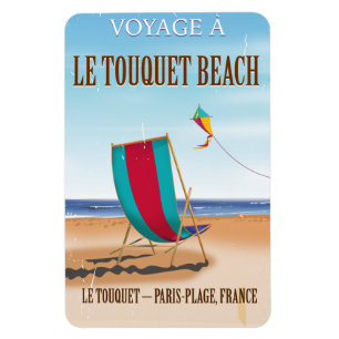 Le Touquet Beach Vintage french travel poster Magnet