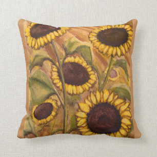 Le tournesol repose les coussins et le décor