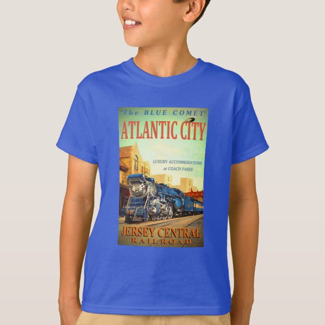Le train bleu de comète badine le T-shirt (Devant)