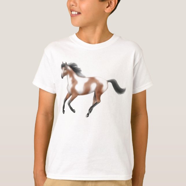 Le tri cheval de peinture badine le T-shirt (Devant)