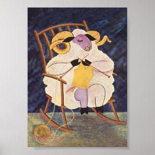 Le Tricot des moutons, une affiche Vintage pour an