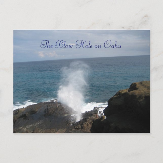 Le trou de souffle sur la carte postale d'Oahu (Devant)