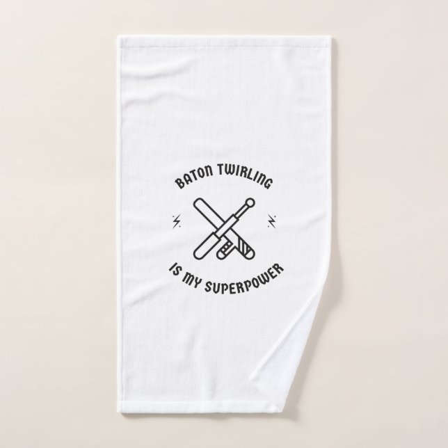 Le twirling de Baton est ma superpuissance (Serviette à main)