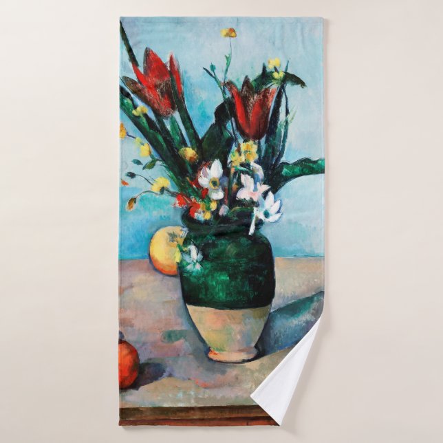 Le Vase des Tulipes, Paul Cezanne (Serviette de bain)