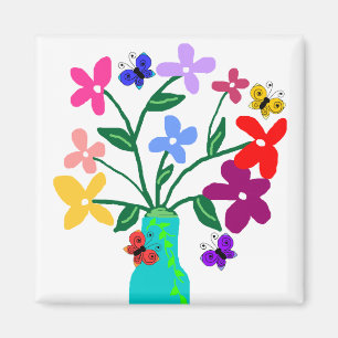 Le vase n fleurit le magnet