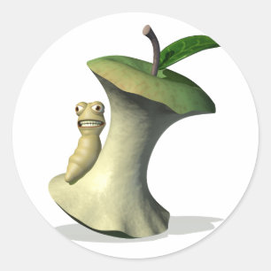 Le ver Apple creusent des autocollants