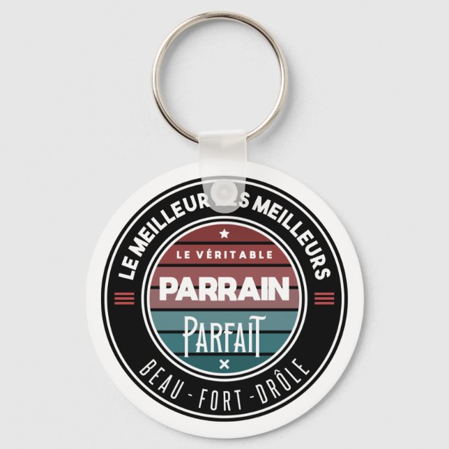 Le véritable parrain parfait keychain (Front)