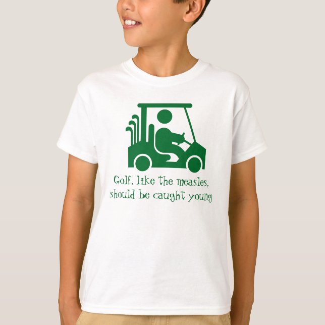 Le vert drôle de golfeur de golf badine le T-shirt (Devant)