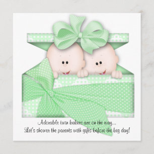 Le vert JUMELLE l'invitation ou le faire-part de