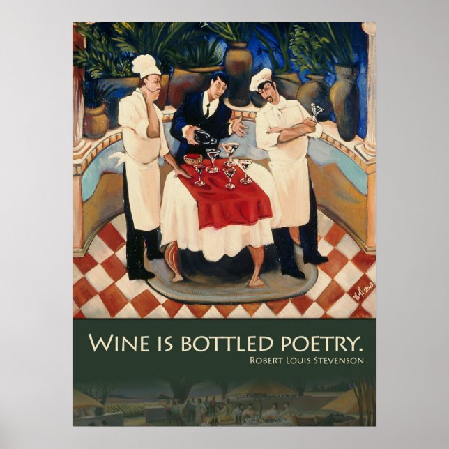 Le Vin Est En Bouteille Poésie Poster (Devant)