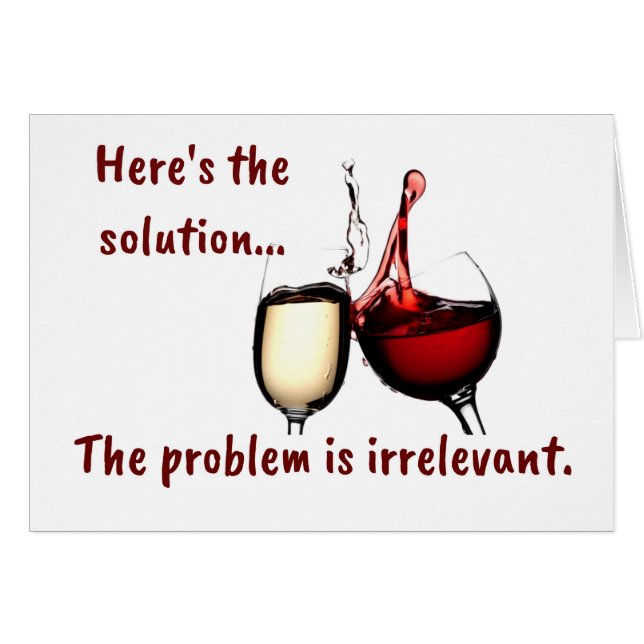 Le vin est la solution Carte (Devant horizontal)