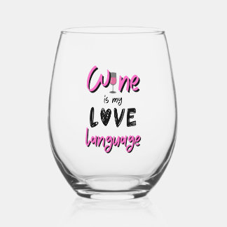 Le vin est ma langue d'amour Dames Verre Stemless