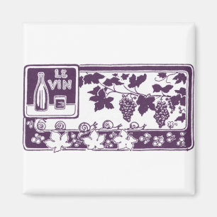 Le Vin, Vintage Wine Label Magnet