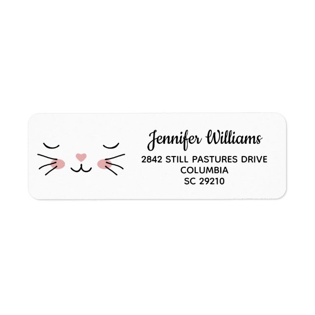 Le visage de chat endormi de Kawaii Étiquettes de  (Devant)