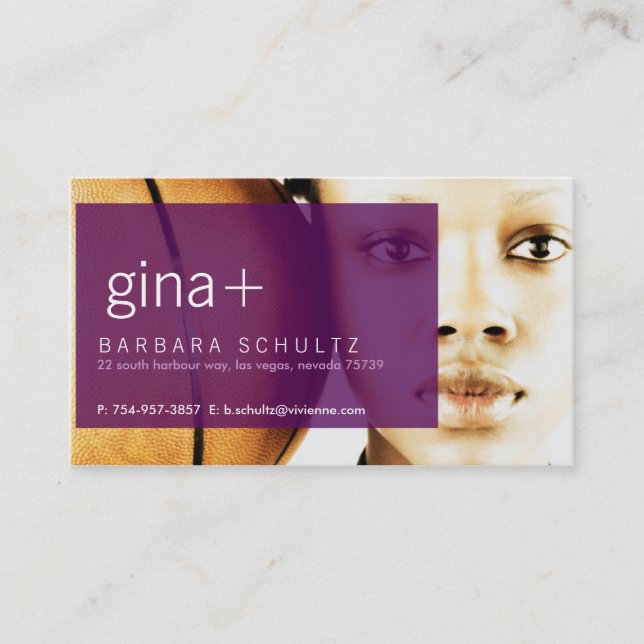 Le visage de Gina [violet] Cartes de visite (Devant)