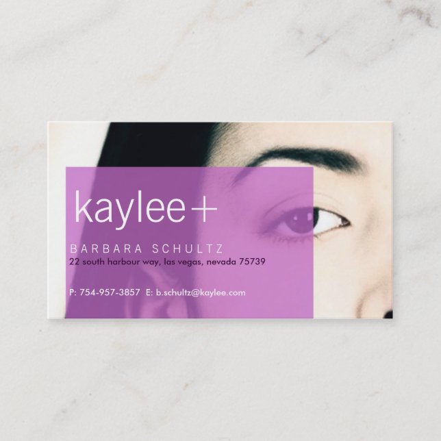 Le visage de Kaylee [violet] Cartes de visite (Devant)
