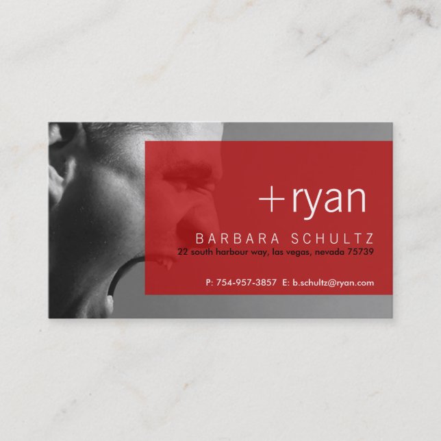 Le visage de Ryan [rouge] Cartes de visite (Devant)