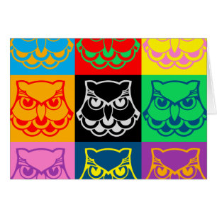 Le visage du hibou de l'art pop