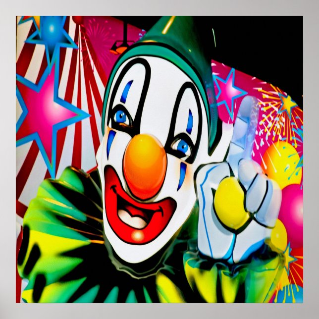 Le visage d'une affiche de clown (Devant)