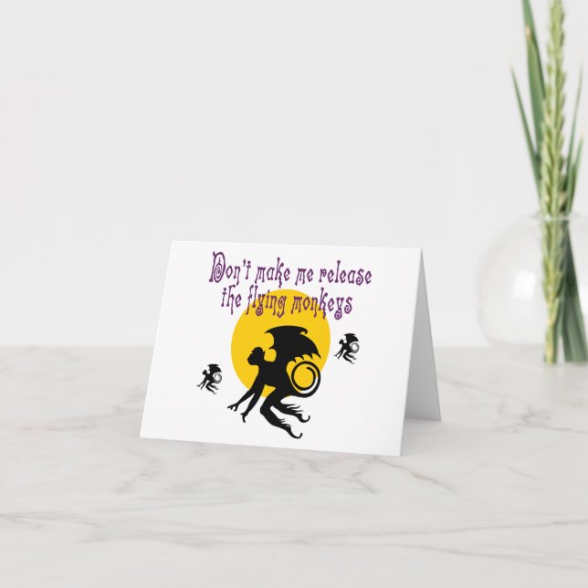 Le vol Monkeys la carte de note (Devant)