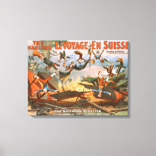 Le voyage en Suisse - The Railroad Disaster Canvas Print