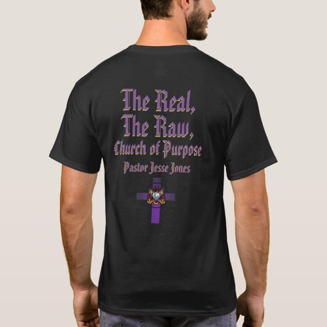 Le vrai, brut, église de but (titre) T-shirt (Dos)