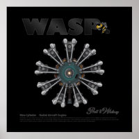 Le "Wasp Jr." Poster d'art de Moteur Radial