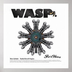 Le "Wasp Jr." Poster d'art de Moteur Radial