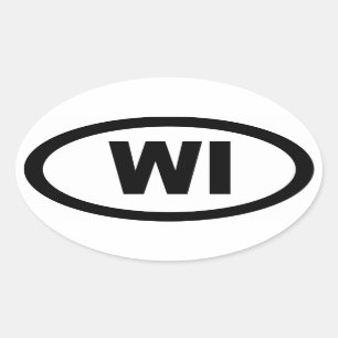 Le Wisconsin - feuille de 4 autocollants ovales de