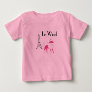 Le Woof Pink Poodle in Paris Baby T-Shirt