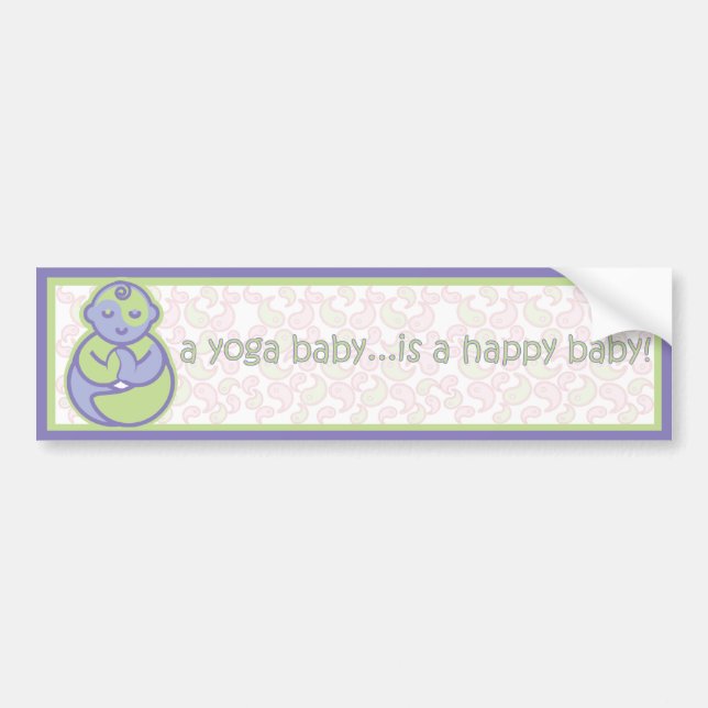 Le yoga parlent le bébé : Autocollant heureux de (Devant)