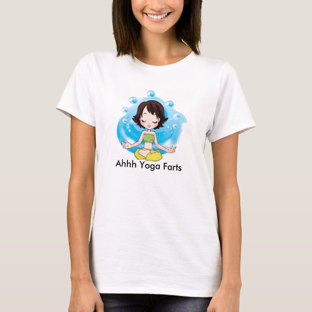 Le yoga pète le T-shirt de base des femmes, blanc (Devant)