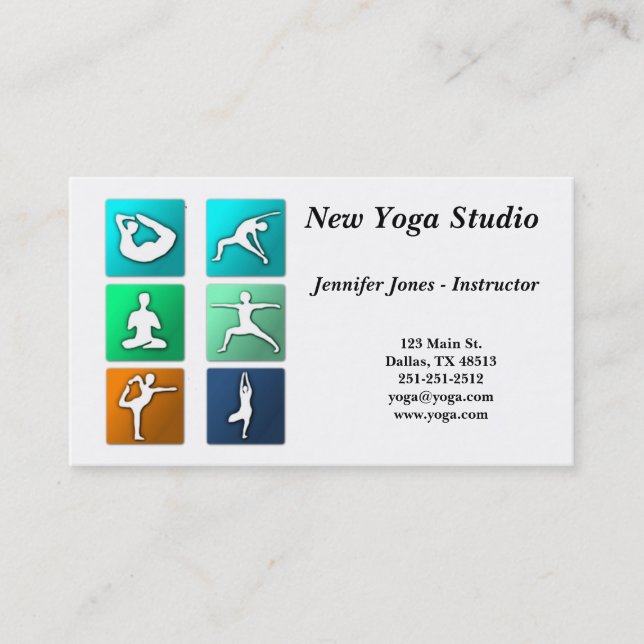 Le yoga pose le carte de visite (Devant)