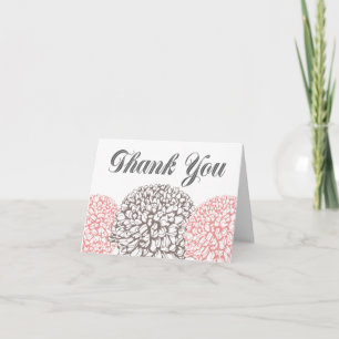 Le Zinnia rose fleurit la carte de voeux de Merci
