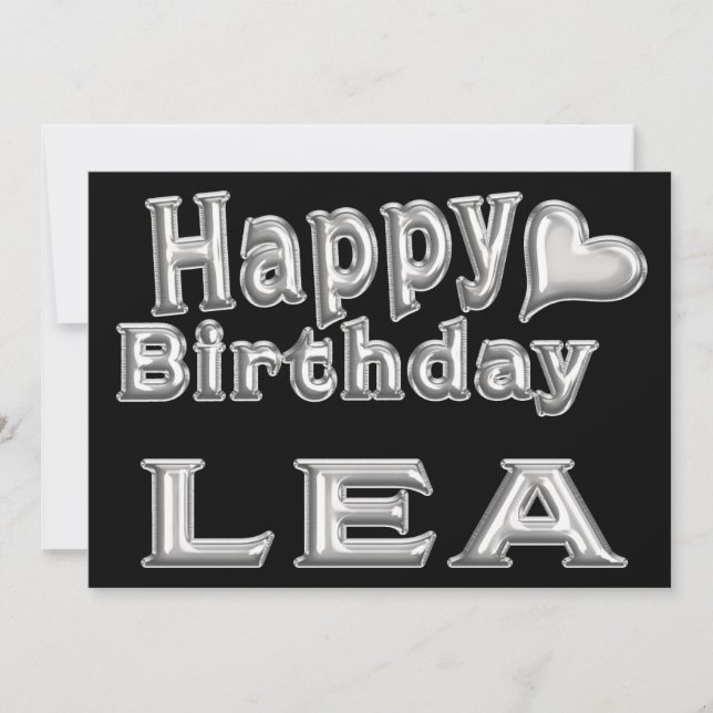 Lea Happy Birthday Karte Grußkarte mit Herz Card (Front)