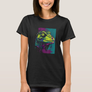 Leachie Gecko Lizard Cool Neo Punk Green Distresse T-Shirt
