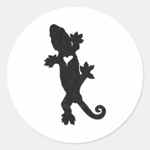 Leachie New Caledonian Gecko Artsy Distressed Classic Round Sticker