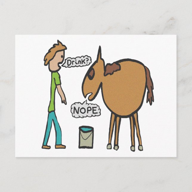 Lead A Horse To Water Postcard (Front)