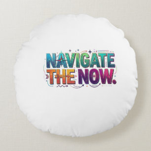 Lead, Achieve, Inspire. – Motivational Leadership Round Pillow