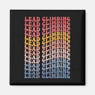 Lead Climbing Groovy Retro Sports Magnet