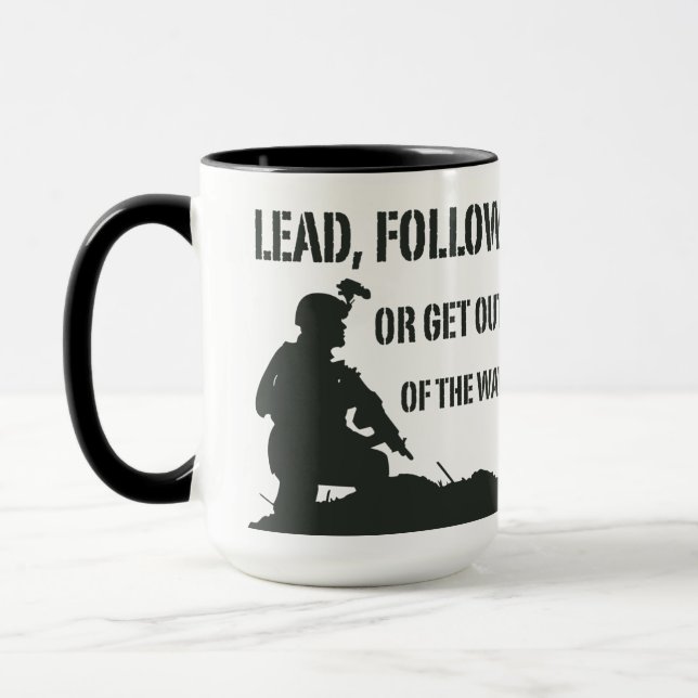 Lead, Follow, or Get Out Coffee Mug (Left)