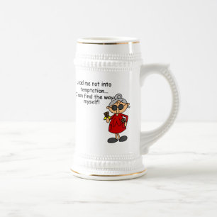 Lead Me Not Into Temptation Humour Beer Stein