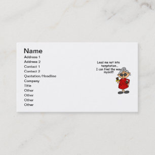Lead Me Not Into Temptation Humour Business Card