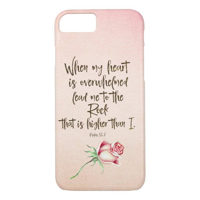 Lead me to the Rock Psalms Bible Verse Case-Mate iPhone Case (Back)