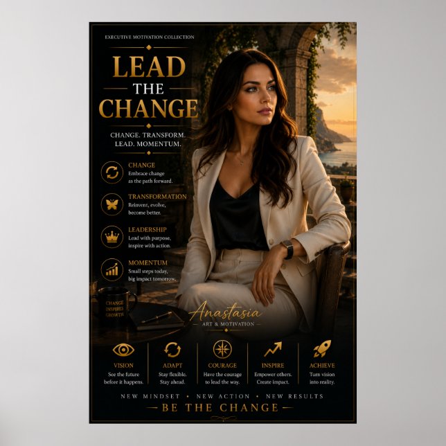 Lead The Change – Office Motivation Poster (Front)