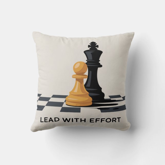 Lead With Effort Throw Pillow (Back)