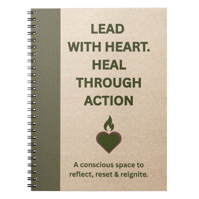 “Lead With Heart” Motivational Journal – Notebook (Front)
