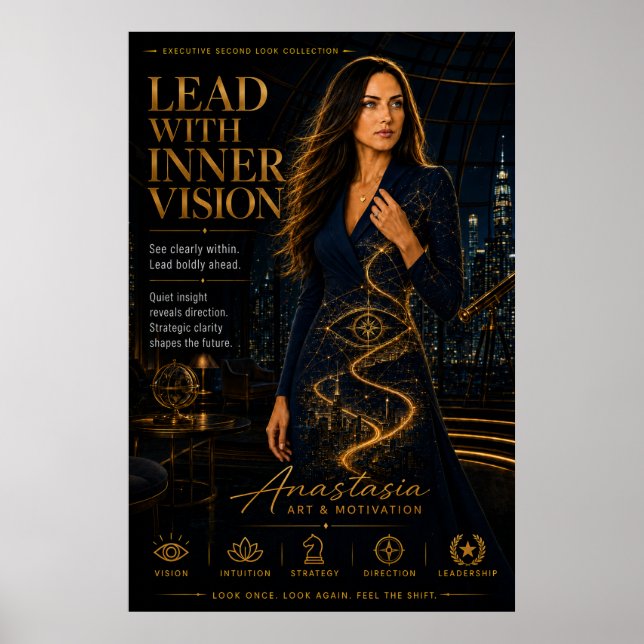 Lead With Inner Vision – Executive Leadership Post Poster (Front)